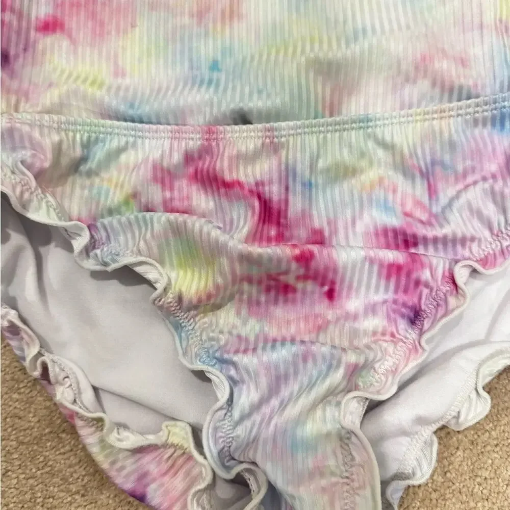girls Andy & Evan Multicolor Tie-Dye tankini, size 16